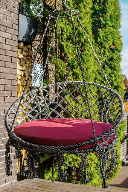 Подвесное кресло Lite Aruba (без каркаса) серебристо-черное 