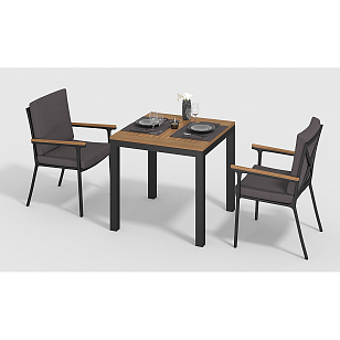 Обеденная зона Gardenini Bella Calma S 80 Карбон / Чёрный, садовая мебель