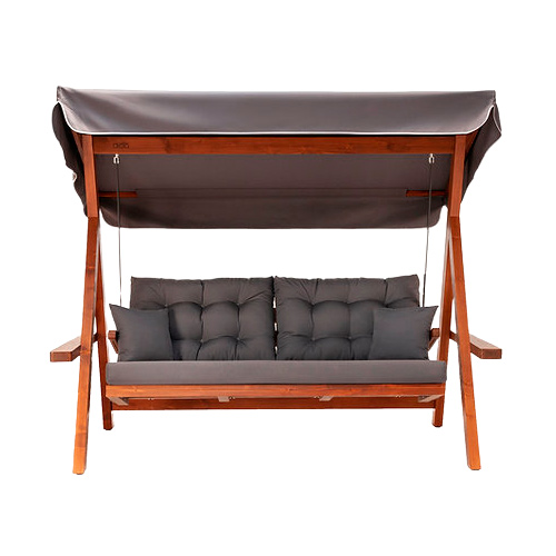 Качели трёхместные Lite Lyon с серыми подушками 