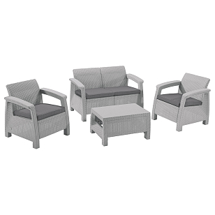 Лаунж зона Keter Corfu Set белый, садовая мебель