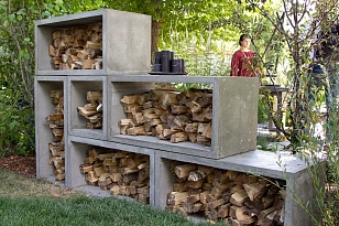 Дровница из бетона Concretika DR 90 для сада и загородного дома Дровница из бетона Concretika DR 90, уличное оборудование