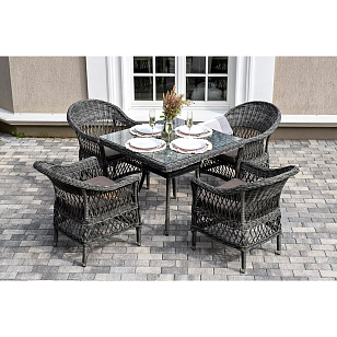 Обеденная группа 4SIS Сицилия, цвет графит, садовая мебель