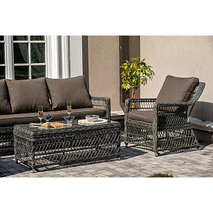 Лаунж зона 4SIS Гранд Латте, цвет графит для дачи Лаунж зона 4SIS Гранд Латте, цвет графит, садовая мебель