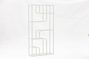 Стеллаж цветочный с кашпо Brafritid Skara белый, садовая мебель