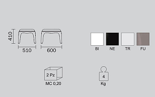 Стол-пуф Pedrali Pasha Цвет: бесцветный для дачи Стол-пуф Pedrali Pasha Цвет: бесцветный, садовая мебель
