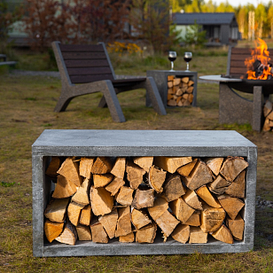Дровница из бетона Concretika DR 90 для сада и загородного дома Дровница из бетона Concretika DR 90, уличное оборудование