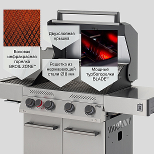 Газовый гриль Primeliner S class 4B Deluxe стальной для приготовления пищи газовый гриль primeliner s class 4b deluxe стальной